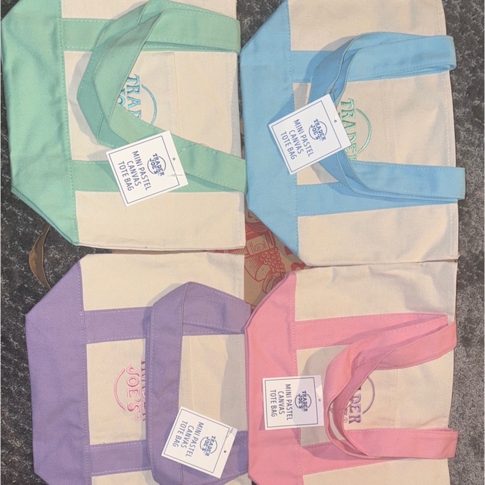 Trader Joe’s Mini Pastel Tote Bag Set - Multicolor